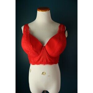 NWT Parfait Women's Red High Sandrine Longline Plunge Underwire Bra Size 40G